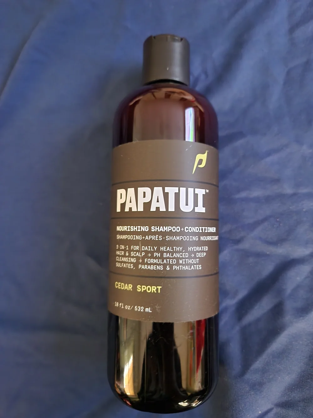 Papatui Men's Shampoo & Conditioner - 2 in 1 - 18 oz - Scent: Cedar Sport - New